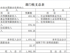 中华全国商业信息中心预算（2022年）