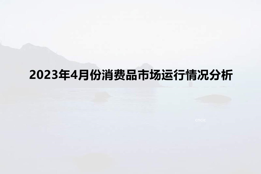 2023年4月份消费品市场运行情况分析