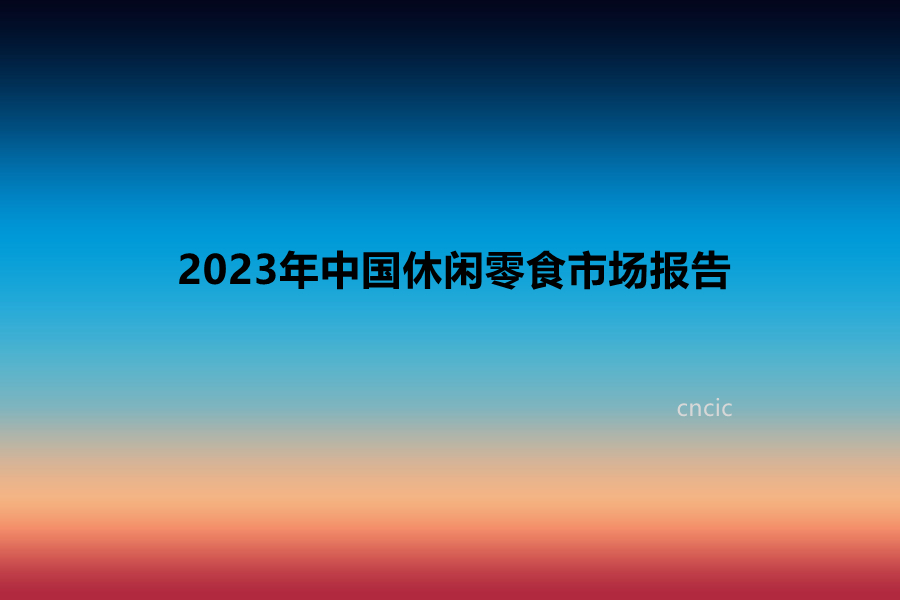 2023年中国休闲零食市场报告