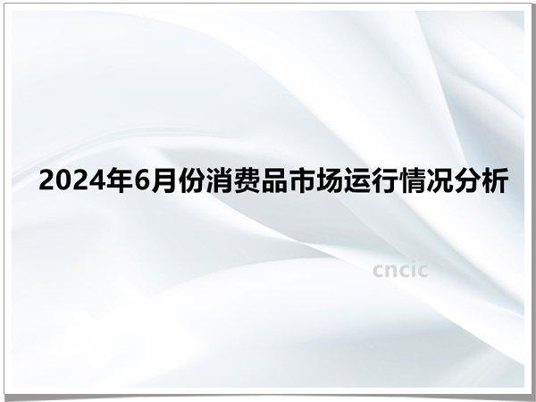 2024年6月份消费品市场运行情况分析