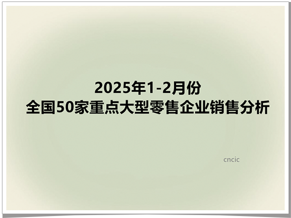 2025年1-2月全国50家重点大型零售企业销售分析